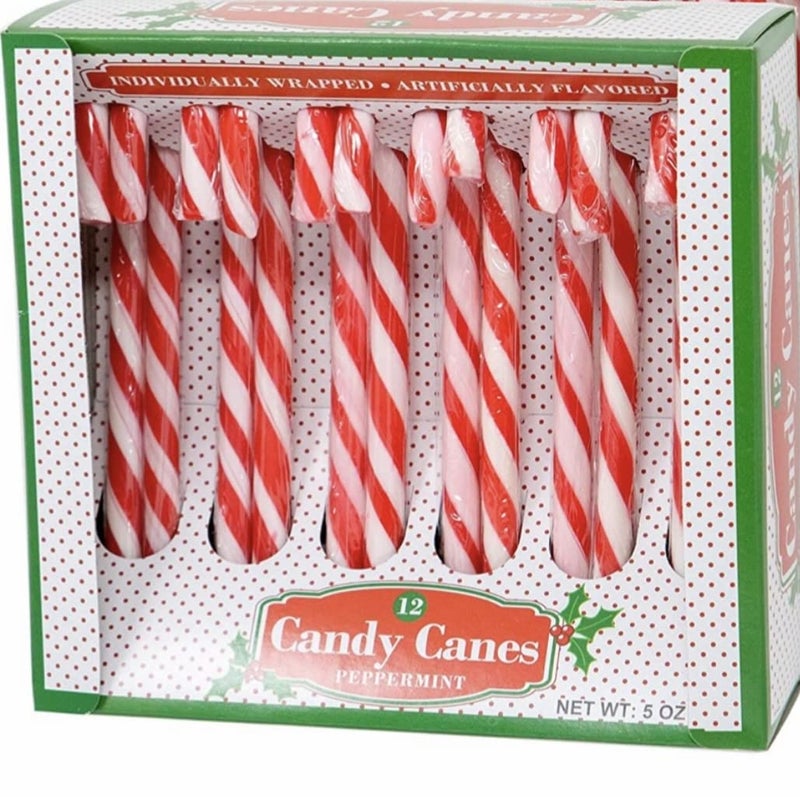 Peppermint Candy Canes (Red & White) |Individually Wrapped | Includes To & From Gift Tags (Red) | 1 Pack - Image 1